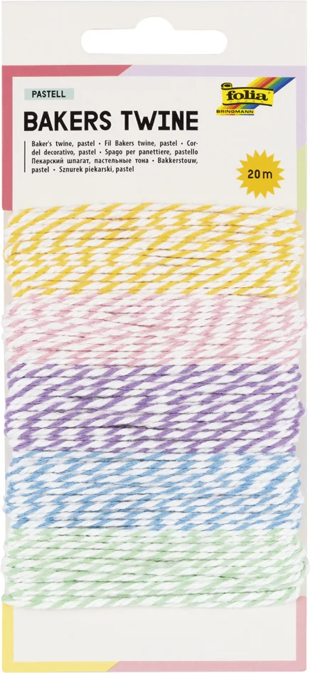 folia Ficelle décorative 'Bakers Twine PASTELL' - OEM 12211