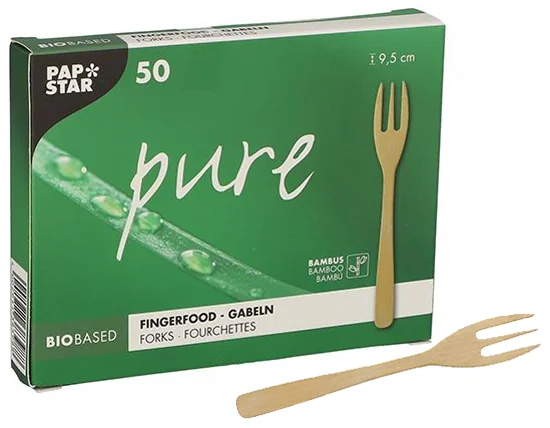 PAPSTAR Fourchette Fingerfood 'pure', 95 mm, naturel - OEM 88978