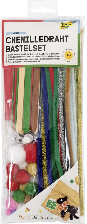 folia Kit d'activités en fil chenille WINTER, 199 pièces - OEM 93503