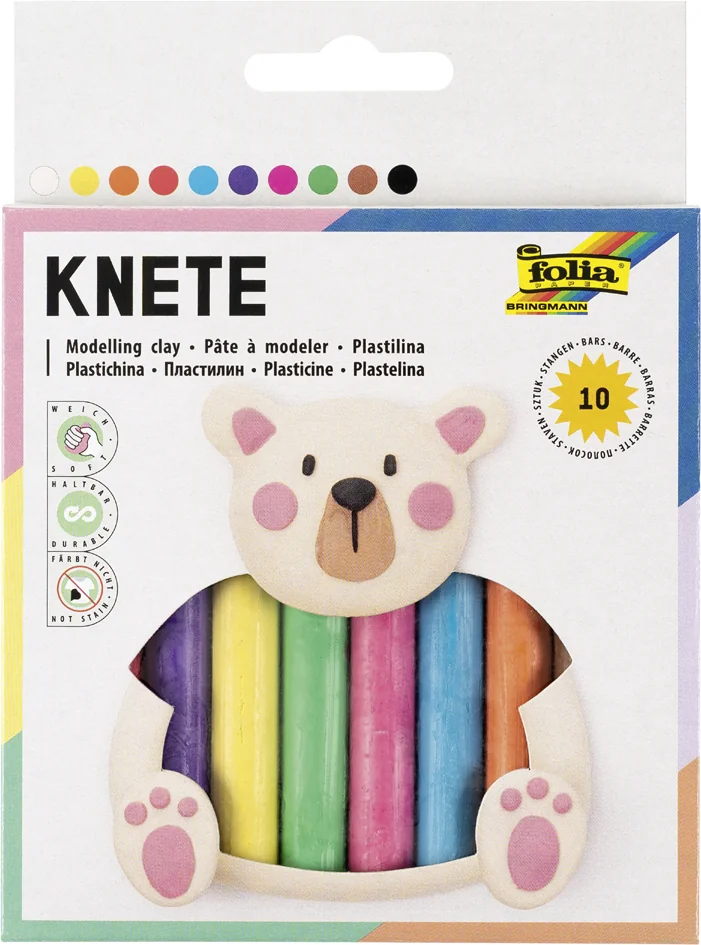 folia Pâte à modeler pour enfants, 10 bâtons, assorti - OEM 261009