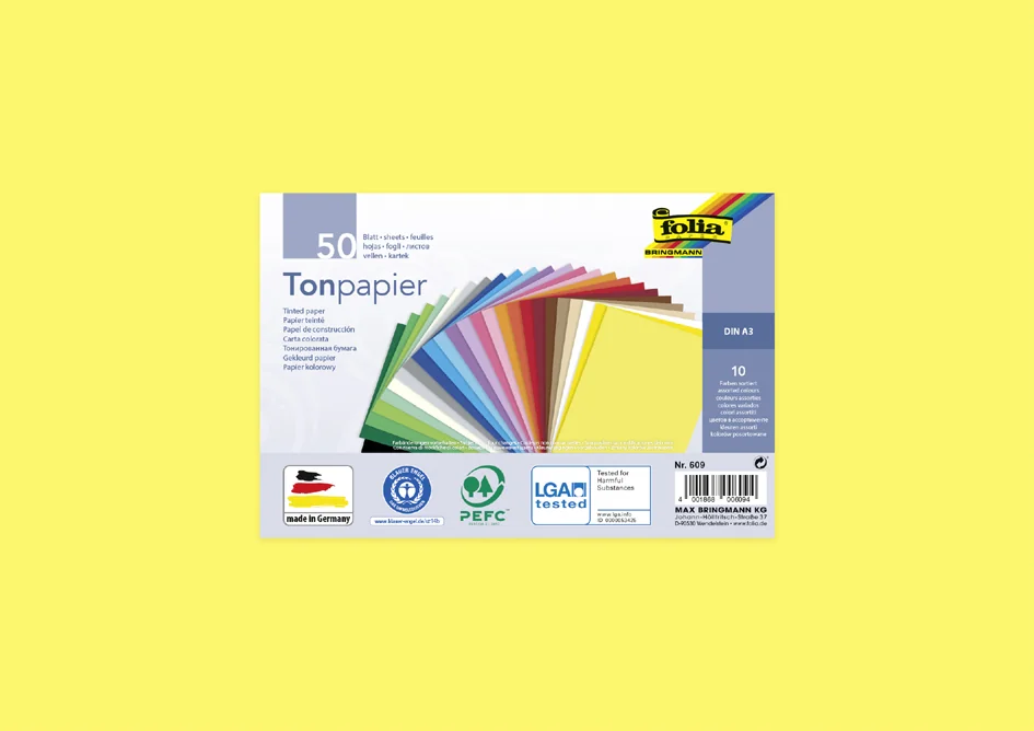 folia Papier de couleur, A3, 130 g/m2, couleurs assorties - OEM 609