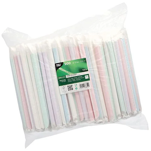 PAPSTAR Paille en papier, 200 mm, couleurs assorties - OEM 88852