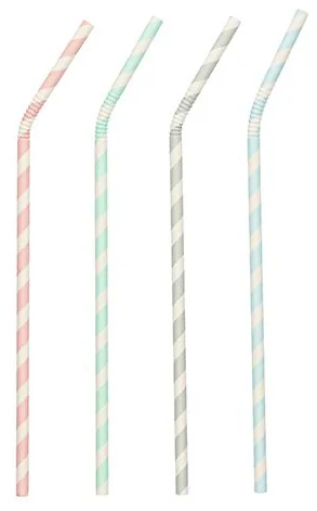 PAPSTAR Paille en papier 'Stripes', couleurs assorties - OEM 88331