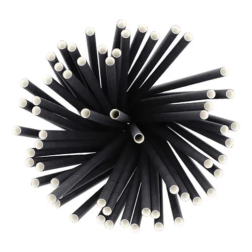 PAPSTAR Paille en papier 'pure', 250 mm, noir - OEM 89092