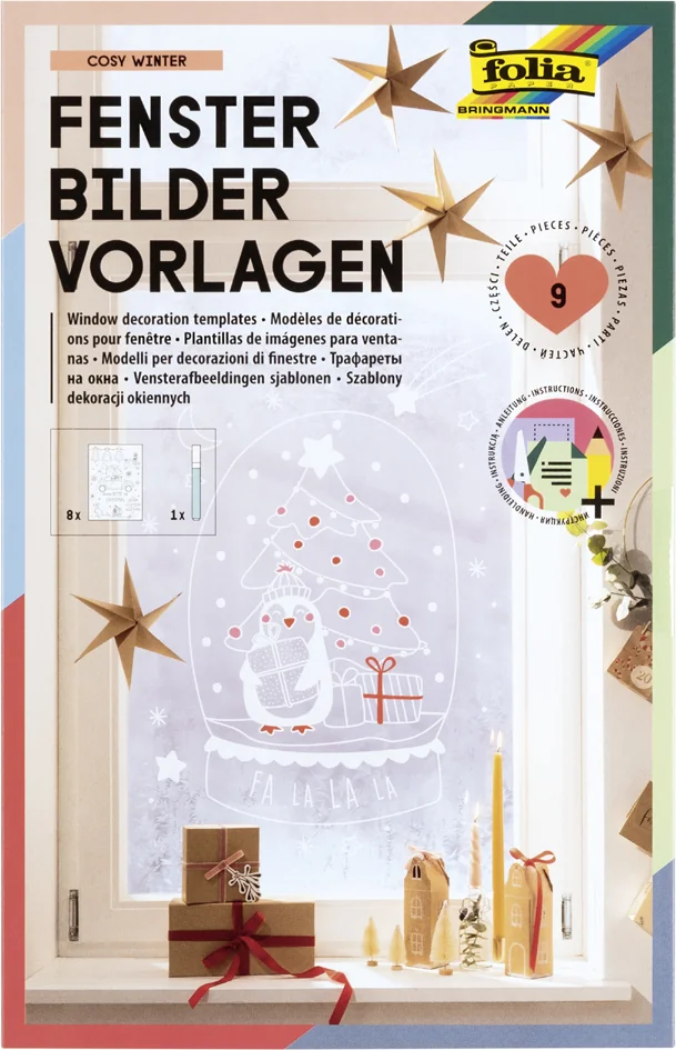 folia Modèle de décoration pour fenêtres 'COSY WINTER' - OEM 39149