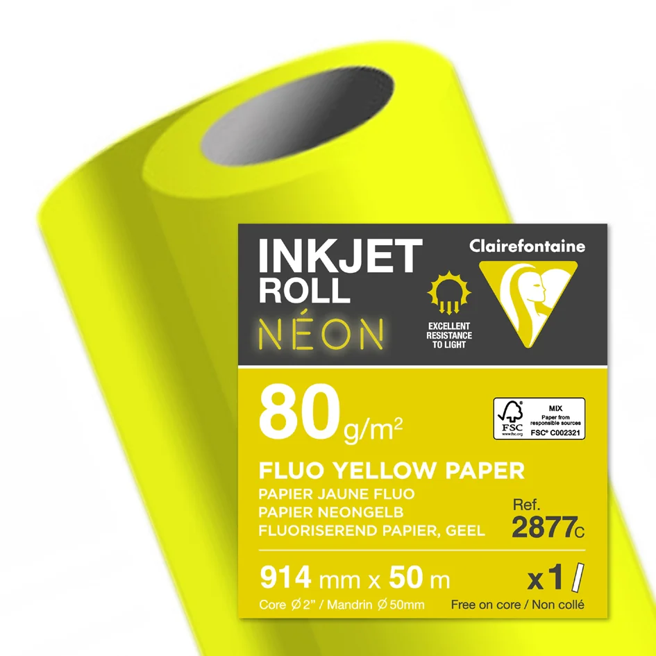 Clairefontaine Clarefontaine Papier traceur jet d'encre NEON - OEM 2877C