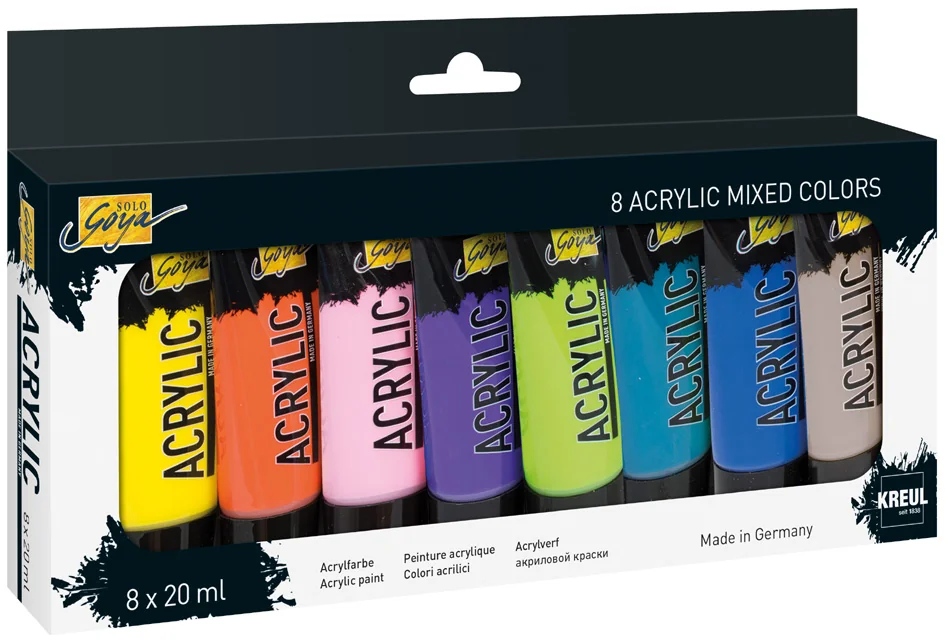 KREUL Peinture acrylique SOLO Goya Acrylic, 20 ml, set de 8 - OEM 84177