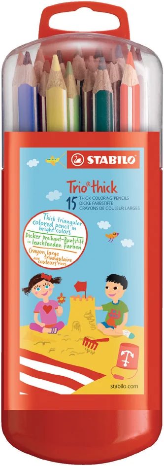 STABILO Crayon de couleur Trio long, étui malin de 15 - OEM 203/11-15