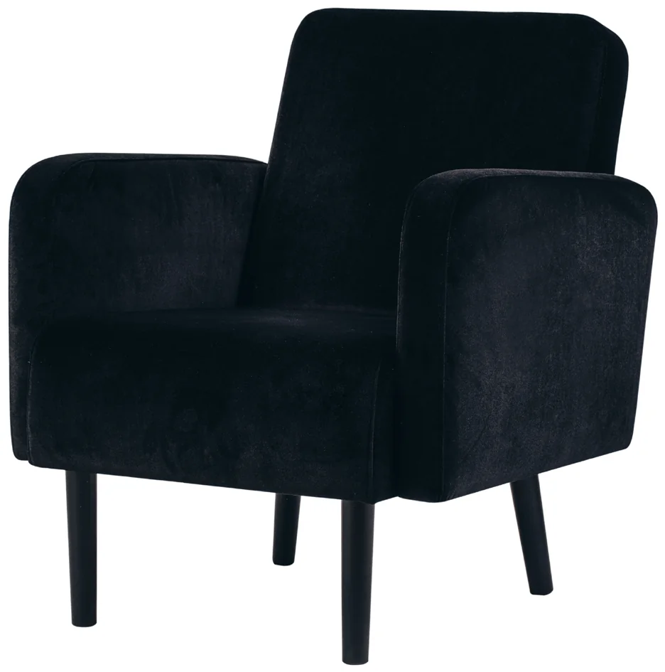 PAPERFLOW Fauteuil LISBOA, habillage en velours, noir - OEM LFTV.01.01