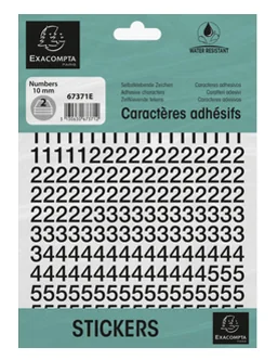 EXACOMPTA Chiffres auto-adhésifs 0-9, 20 mm, noir - OEM 67373E