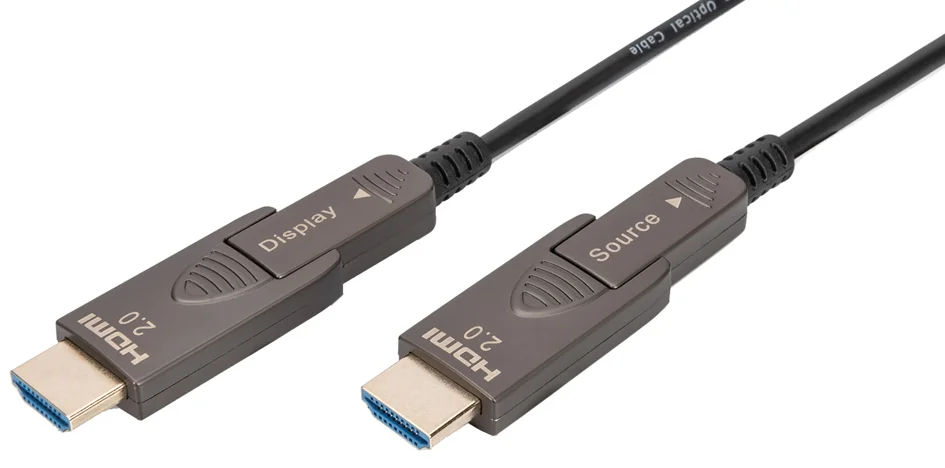 DIGITUS Câble optique hybride actif AOC HDMI, 4K, noir, 10 m - OEM AK-330127-100-S
