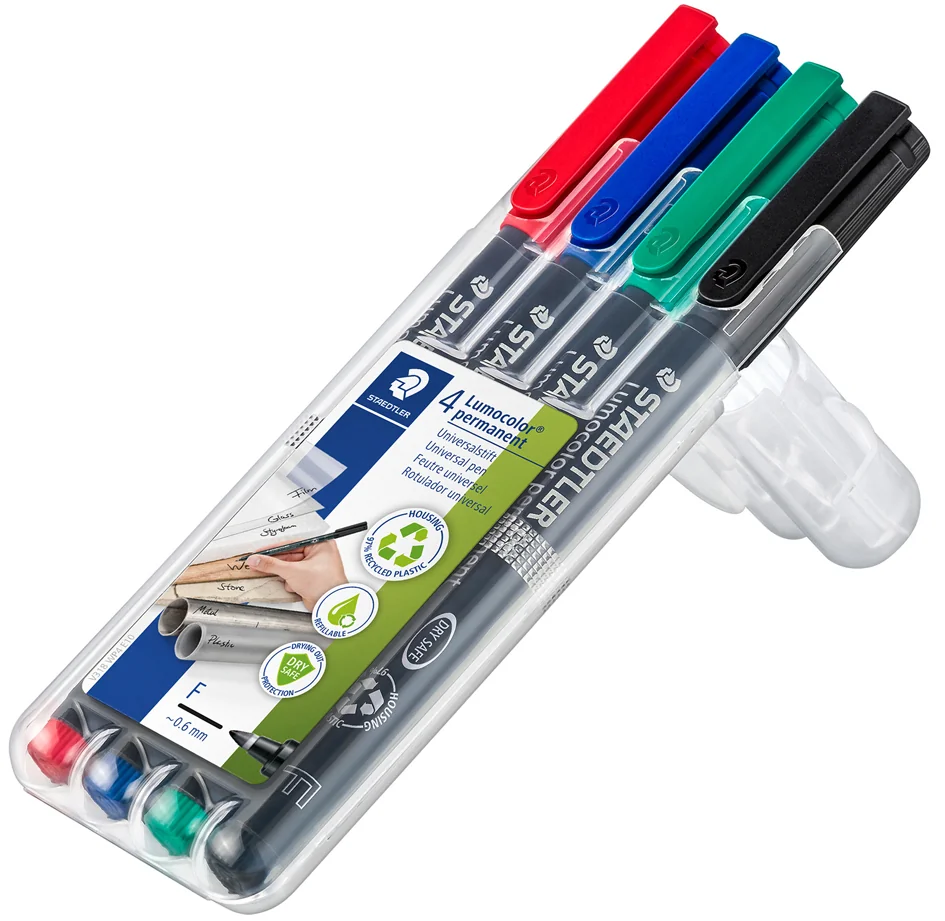 STAEDTLER Marqueur permanent 318F Lumocolor, étui de 4 - OEM 318 WP4 – Image 2