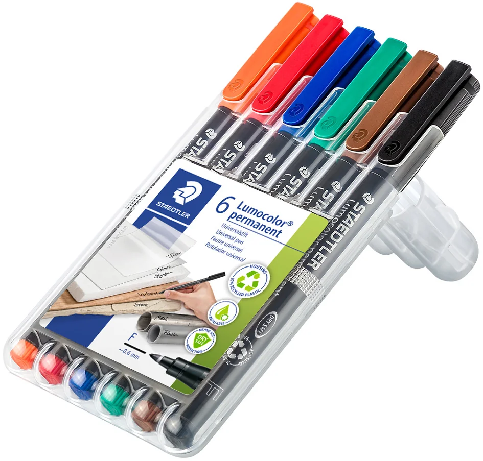 STAEDTLER Marqueur permanent 318F Lumocolor, étui de 4 - OEM 318 WP4 – Image 3