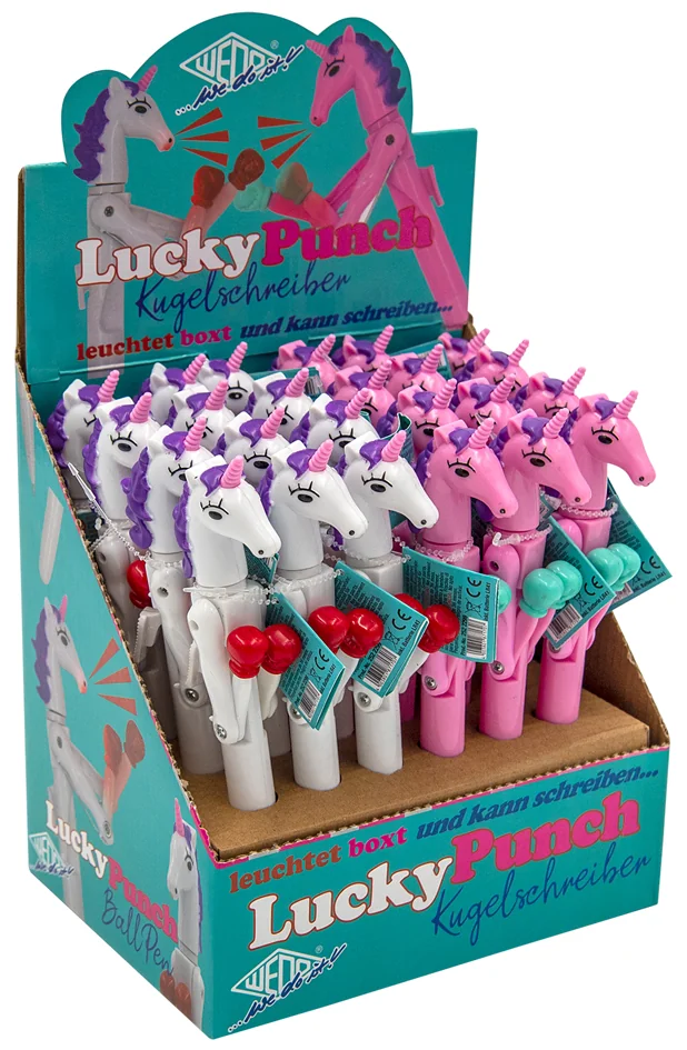 WEDO Stylo bille licorne 'Lucky Punch', présentoir de 24 - lot de 24 - OEM 252 2299