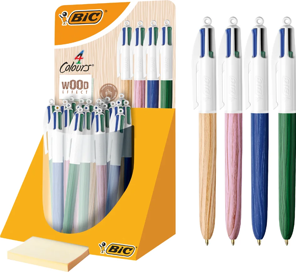 BIC Stylo à bille rétractable 4Colours Wood Style présentoir - OEM 507406