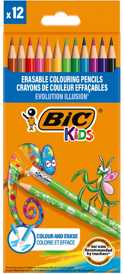 BIC KIDS Crayon de couleur EVOLUTION ILLUSION, gommable - OEM 9878691
