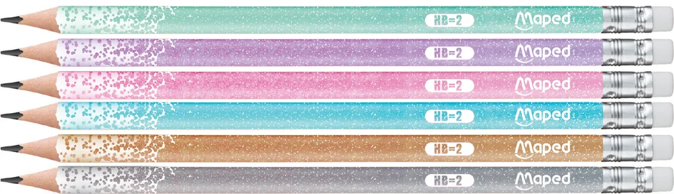 Maped Crayon graphite bois HB GLITTER, avec gomme - OEM 851804