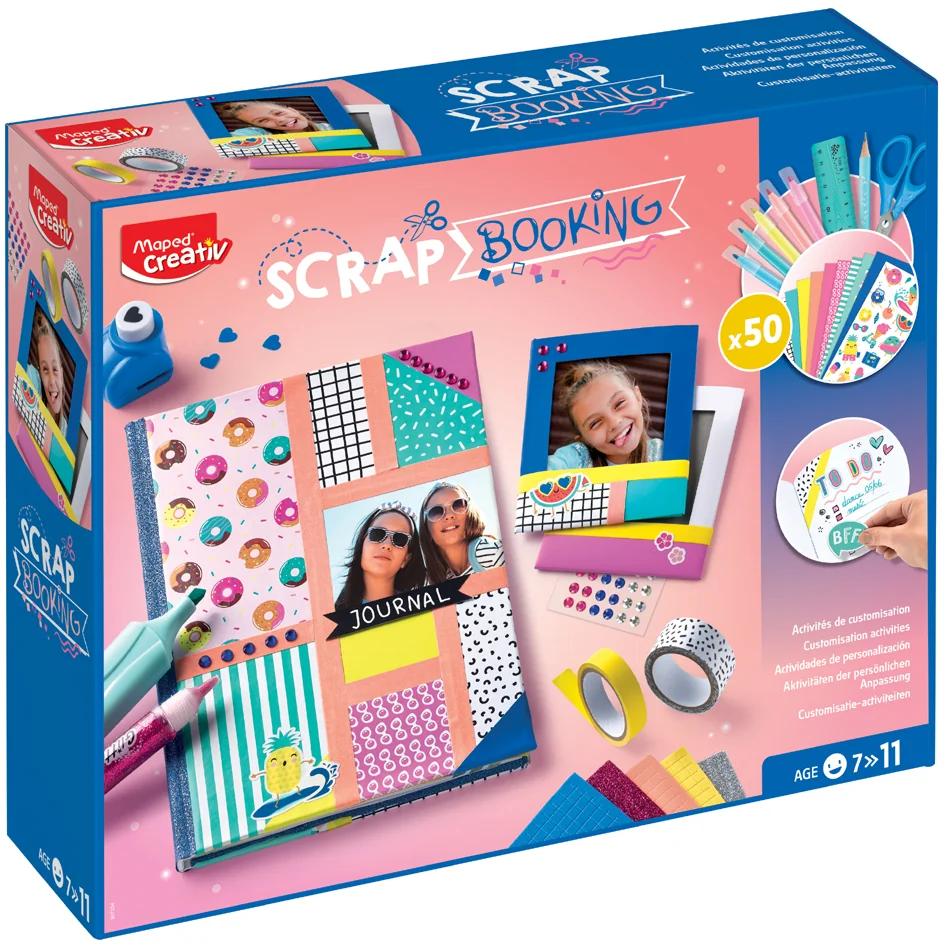 Maped Creativ Coffret Scrapbooking, 50 pièces, blanc - OEM 907054