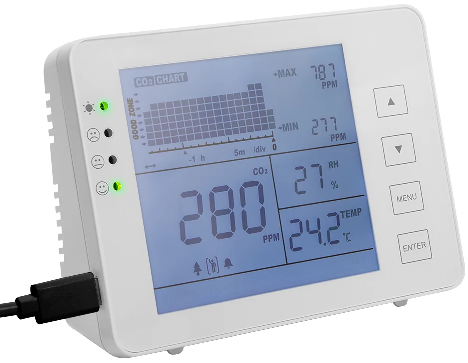 LogiLink Appareil de mesure du CO2 avec voyants, blanc - OEM SC0115