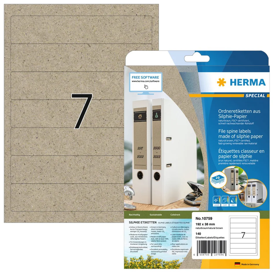 HERMA Étiquette pour dos de classeur, papier silphie - OEM 10759