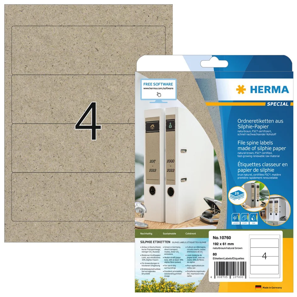 HERMA Étiquette pour dos de classeur, papier silphie - OEM 10760