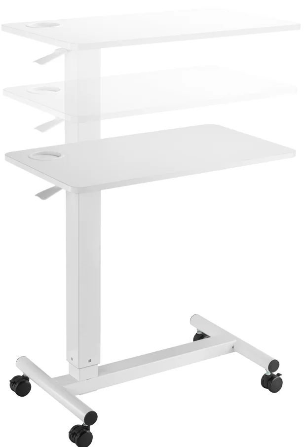LogiLink Table de lit à roulettes à vérin à gaz, blanc - OEM EO0041