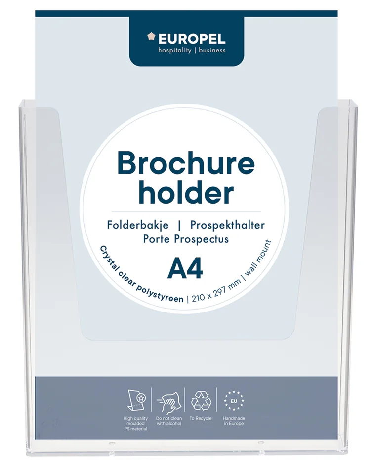 EUROPEL Porte-brochures mural, 1/3 A4, transparent - OEM 350075