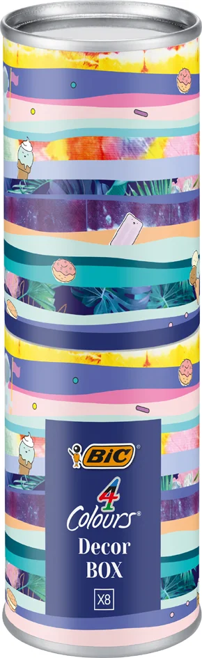 BIC Stylo à bille 4 Colours, boîte métallique de 8 - OEM 506391