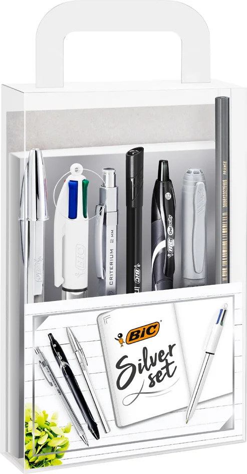 BIC Kit d'écriture 'SILVER' avec carnet de notes, 8 pièces - OEM 9576121