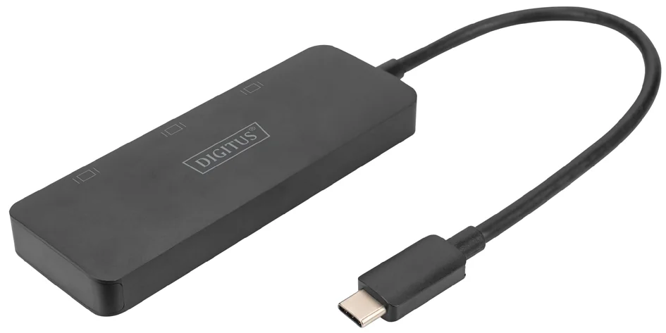 DIGITUS Hub vidéo MST, 3 ports, USB-C - 3x HDMI, noir - OEM DS-45333