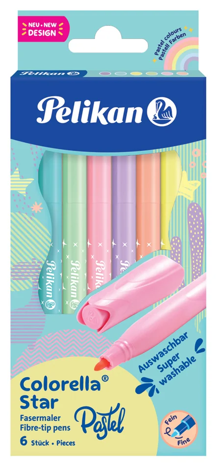 Pelikan Feutre colorella star pastel, étui carton de 6 - OEM 300009804