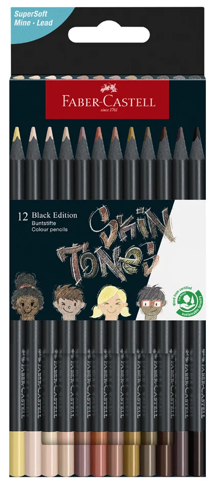 FABER-CASTELL Crayon de couleur triangulaire Black Edition - OEM 116414
