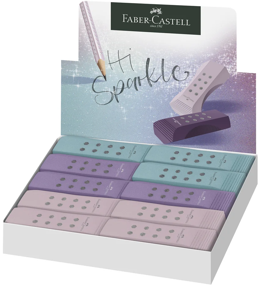 FABER-CASTELL Gomme en plastique RollOn SPARKLE, assorti - lot de 20 - OEM 187310