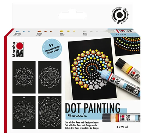 Marabu Kit de peinture point à point Dot Pen 'Mandala' - OEM 1801000000084