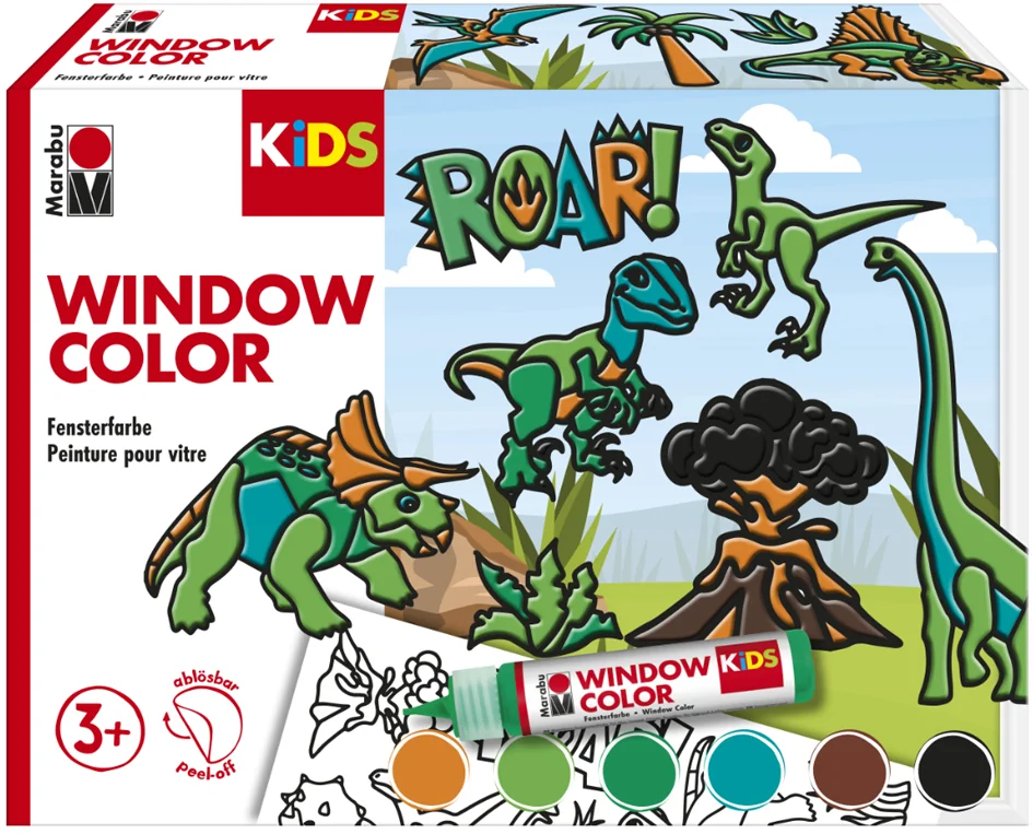 Marabu KiDS Kit Window Color 'Dinosaures', 6 x 25 ml - OEM 0306000000004