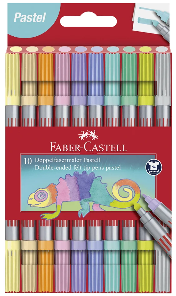 FABER-CASTELL Feutre double pointe pastel, étui de 10 - OEM 151112