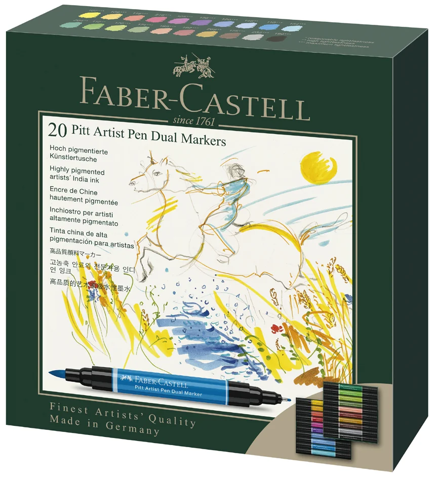 FABER-CASTELL Feutre PITT artist pen Dual Marker, étui de 5 - OEM 162005 – Image 3