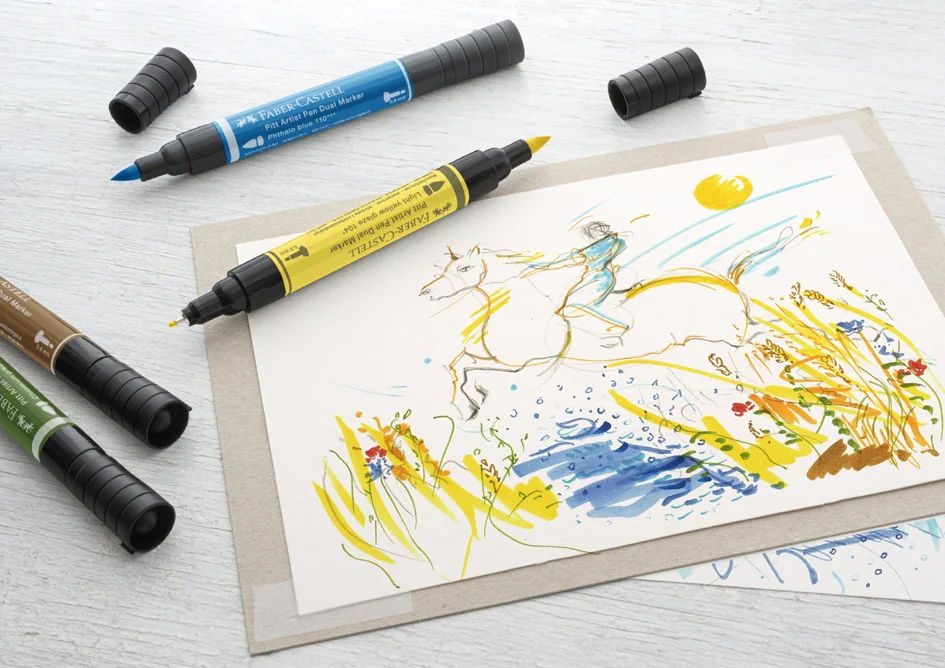 FABER-CASTELL Feutre PITT artist pen Dual Marker, étui de 5 - OEM 162005 – Image 4