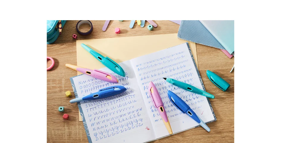 STABILO Stylo plume EASYbirdy pastel, présentoir de 16 - OEM 5010/16-2-2