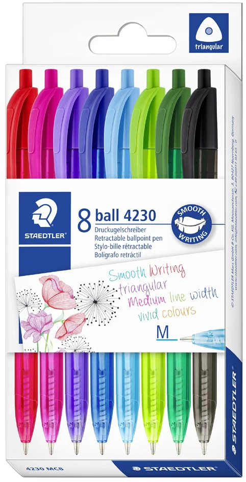 STAEDTLER Stylo à bille rétractable ball 4230 M, étui de 8 - OEM 4230 MC8