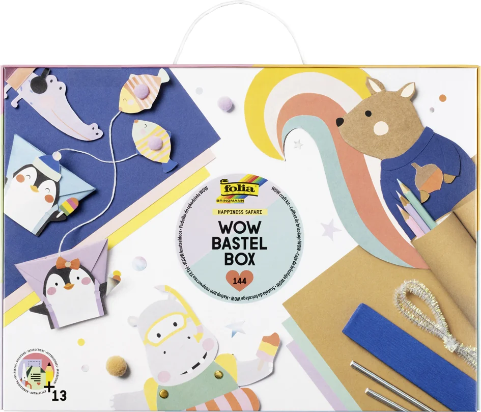 folia WOW Mallette de bricolage HAPPINESS SAFARI, 144 pièces - OEM 924