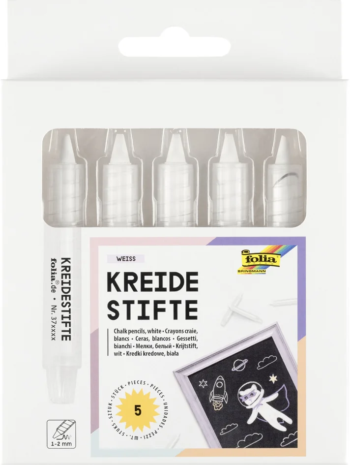 folia Set de crayon craie, étui de 5, blanc - OEM 370500