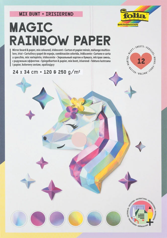 folia Bloc de papier arc-en-ciel MAGIC RAINBOW, 240 x 340 mm - OEM 12049