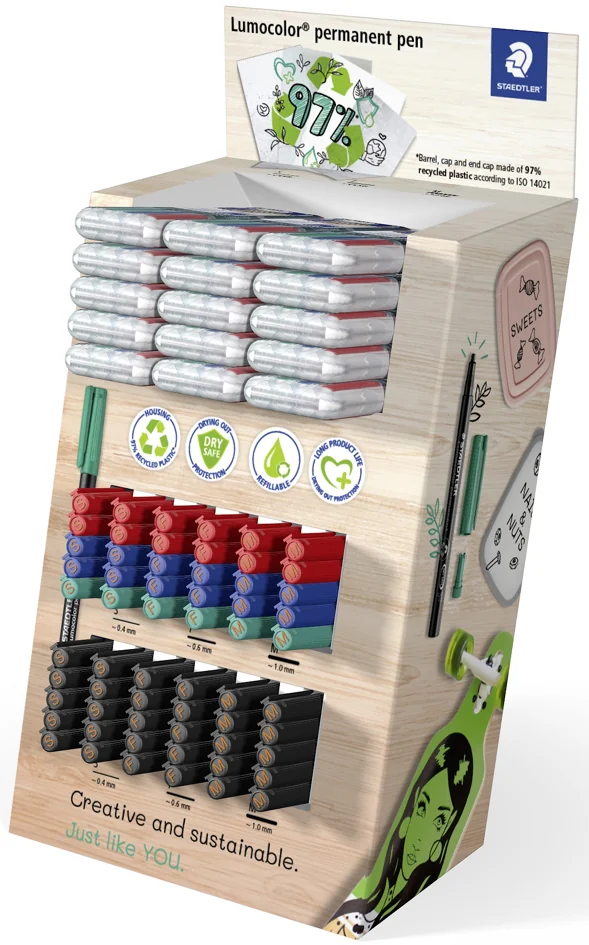 STAEDTLER Marqueur permanent Lumocolor, présentoir de 120 - OEM 31 CA120