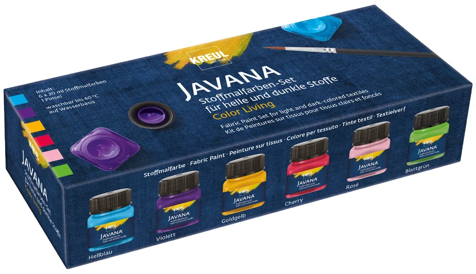 KREUL Peinture pour textiles JAVANA, Color Living Set - OEM 90597