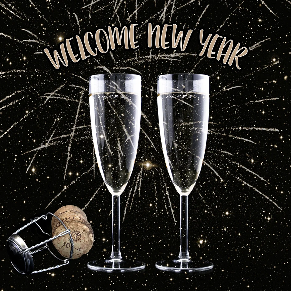 PAPSTAR Serviette à motif réveillon 'Happy New Year' - OEM 89772