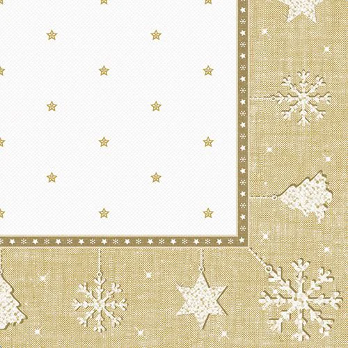 PAPSTAR Serviette à motif de Noël 'X-Mas', or - OEM 88324