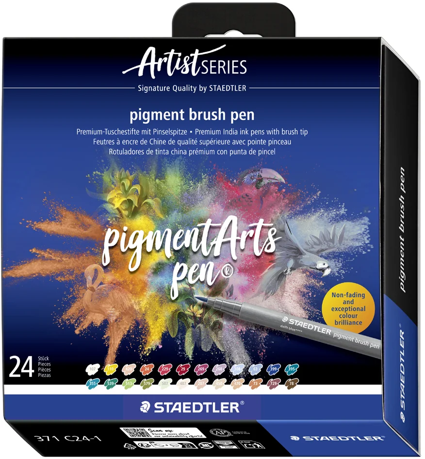 STAEDTLER Feutre pigment brush pen, étui de 24 - OEM 371 C24-1