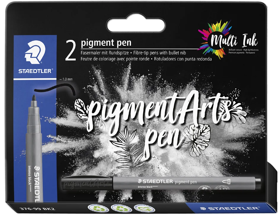 STAEDTLER Feutre pigment pen, noir, étui carton de 2 - OEM 376-99 BK2