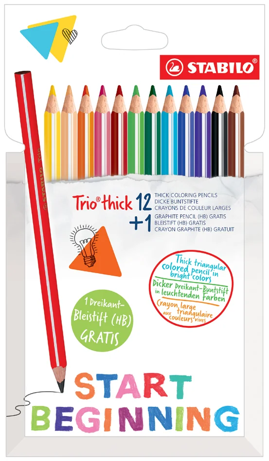 STABILO Crayon de couleur triangulaire épais TRIO, étui - OEM D/87-3686